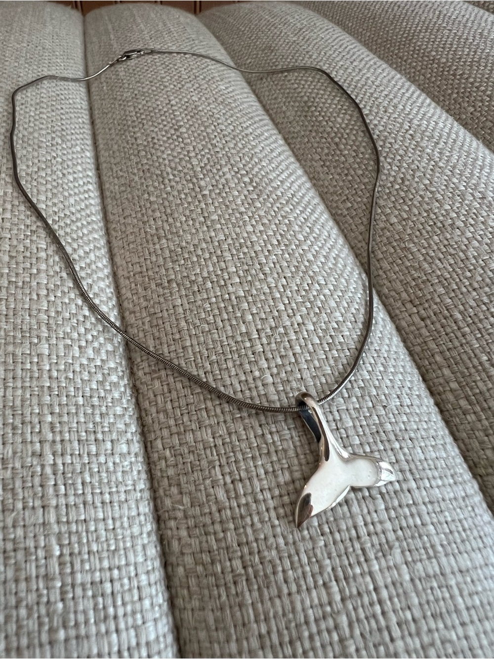 925 Sterling Silver Whale Tail Necklace